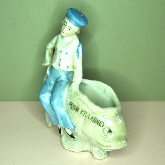 Vintage Figurine Souvenir Of Ireland Sailorboy On Fish Lettering From Ki… - Picture 2 of 7